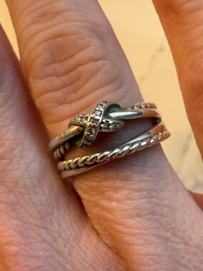 David Yurman X Crossover Ring with diamonds